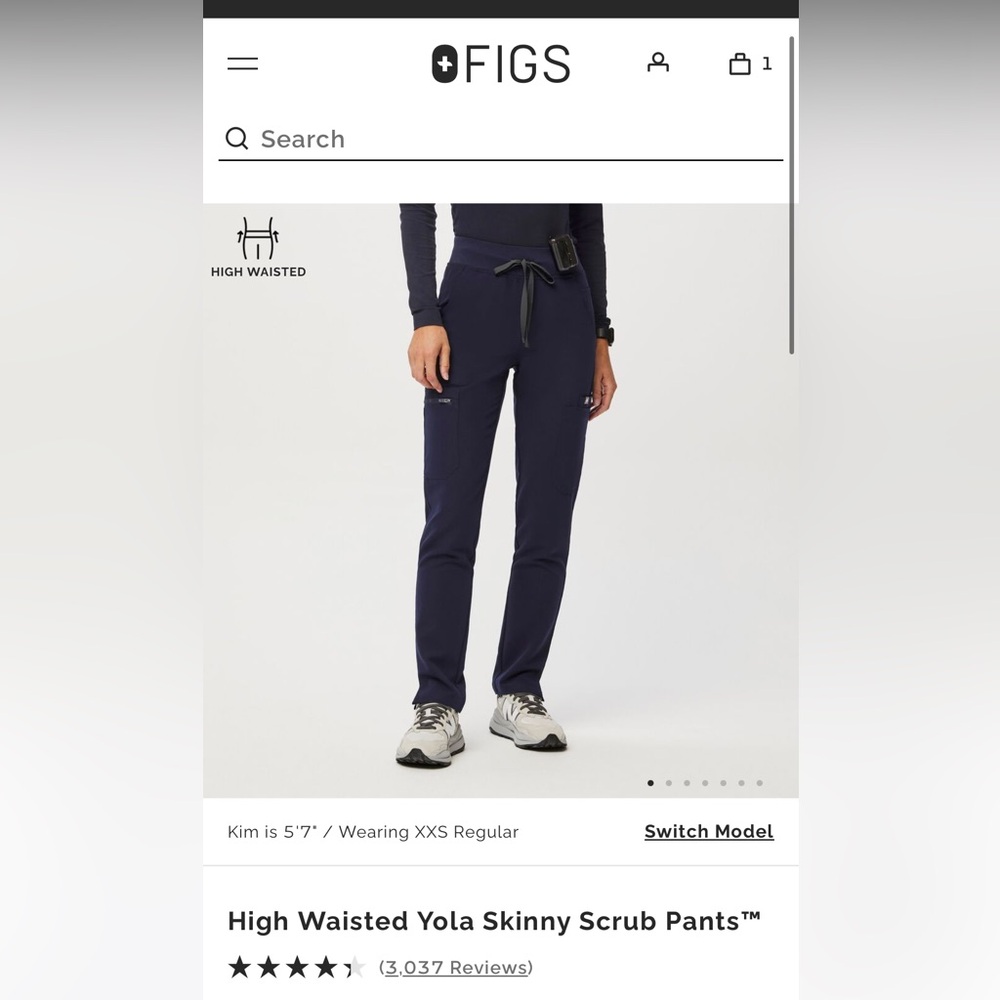 Zola High Wasited Small Petite Figs Pants Navy